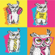 Полотно на картоні з контуром, Pop Art Owl, 30x30 см, бавовна, акрил, Rosa Start 4823098524571 зображення 1 з 2