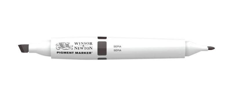 Маркер двосторонній, Pigment marker, (609) Сепія, Winsor & Newton