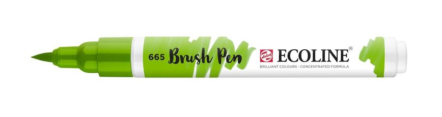 Пензель-ручка Ecoline Brushpen (665), Яскраво-зелена, Royal Talens
