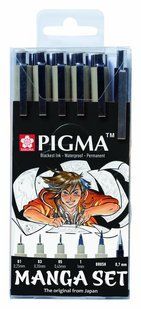 Набор лайнеров для манга MANGA PIGMA TOOL SET, 6 штук, Sakura