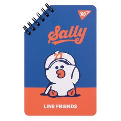 Блокнот Line Friends Sally, 9,5х14,5 см, 60 аркушів, подвійна спіраль, YES