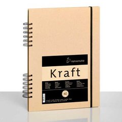 Скетчбук на спіралі Kraft А4, 21х29,7 см, 120 г/м², 80 аркушів, Hahnemuhle