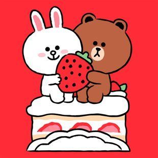 Картина за номерами Line Friends Коні Браун та полуничний тортик, 25х25 см, Santi