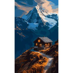 Картина за номерами SANTI, Будиночок у горах, 30x50 см