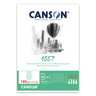 Склейка для рисунка 1557, 180 г/м2, 30 листов, белый, Canson