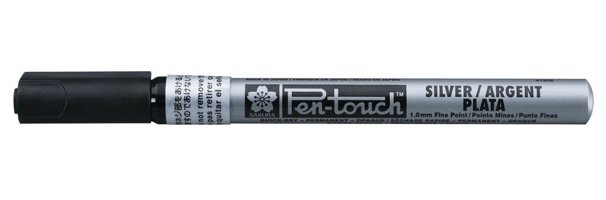 Маркер Pen-Touch Серебро, тонкий (Fine) 1 мм, Sakura