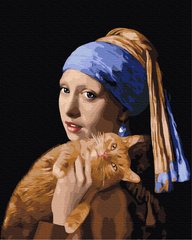 Картина за номерами Дівчина з рудим котом, 40x50 см, Brushme