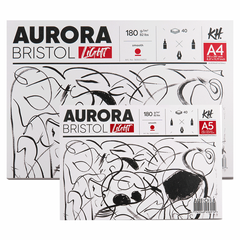 Альбом-склейка для малюнка Landscape Bristol А5, 14,8х21 см, 180 г/м2, білий, 100% целюлоза, 40 аркушів, Aurora