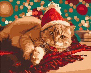Картина за номерами Санта котик, 40х50 см, Brushme