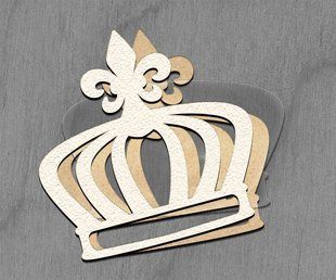 Заготовка для мега шейкера Фігурна рамка Корона, 20x20 см, молочний, Fabrika Decoru