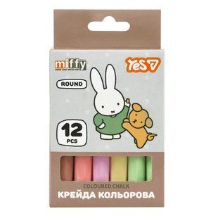 Крейда кольорова Yes Miffy, 12 штук, кругла