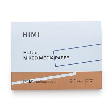 Блок Mixed Media, 22,9x30,5 см, 180 г/м2, 90 листов, HIMI