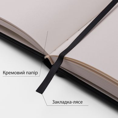 Скетчбук для графіки, 13х21 см, 110г/м2, 80 аркушів, тверда обкладинка PU, чорний, Santi