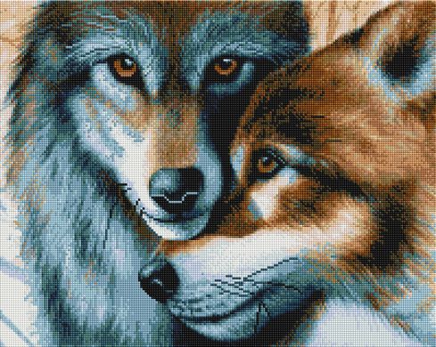 Алмазна мозаика Волчья пара, 40x50 см, Brushme