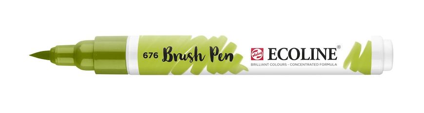 Кисть-ручка Ecoline Brushpen (676), Зеленый травяной, Royal Talens