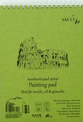 Альбом для акрилу та олії на спіралі Authentic Drawing А5, 290 г/м2, 20 аркушів, білий, Smiltainis