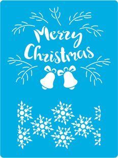 Трафарет многоразовый Christmas snowflakes, №458, 15x20 см, Fabrika Decoru