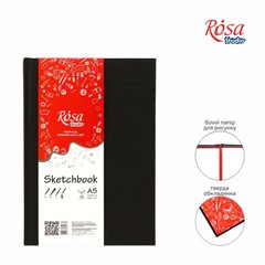 Блокнот A5, 14,8х21 см, 100 г/м2, чорний, 96 аркушів, Rosa Studio