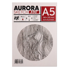 Альбом-склейка для малюнка Smooth & Matt А5, 14,8х21 см, 160 г/м2, білий, 20 аркушів, Aurora