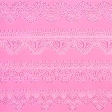 Силиконовый коврик №07, Кружевные бордюры, 23,2 x39,6 см, Fabrika Decoru
