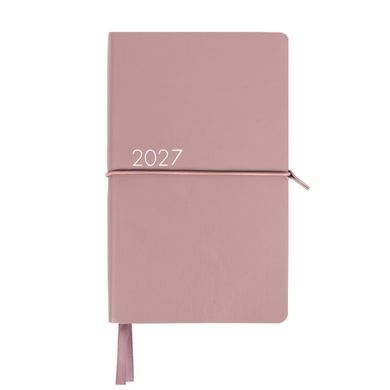 Щоденник діловий Leo Planner Glory, 12x20 см, датований на 2027 рік, м&rsquo;яка обкладинка, рожевий, 352 сторінки