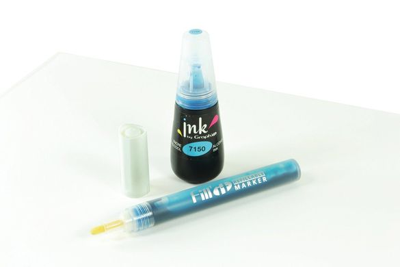 Чорнило спиртове для заправки маркерів, (7150) Блакитний, 25 мл, Graph'it