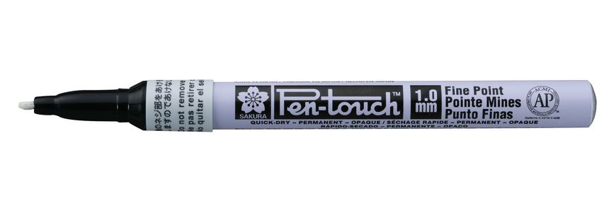 Маркер Pen-Touch Белый, тонкий (Fine) 1 мм, Sakura