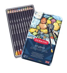 Набір кольорових олівців Studio, металева коробка, 12 штук, Derwent