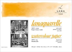 Папір акварельний Lanaquarelle, 56x76 см, 300 г/м², HP, аркуш, Hahnemuhle