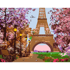 Картина за номерами Романтична алея в Парижі, 35х45 см, ROSA START