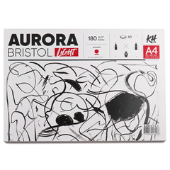 Альбом-склейка для малюнка Landscape Bristol А4, 21х29,7 см, 180 г/м2, білий, 100% целюлоза, 40 аркушів, Aurora