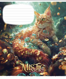 Тетрадь ученическая Mistic story А5, 24 листа в линию, обложка с глиттером, Школярик