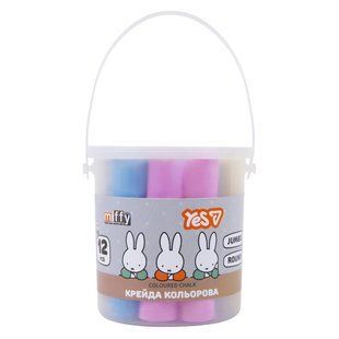 Крейда кольорова Yes Miffy JUMBO, 12 шт, у відрі