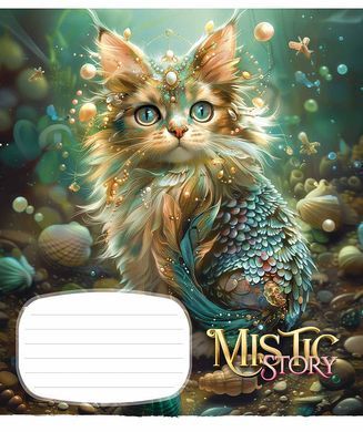 Тетрадь ученическая Mistic story А5, 24 листа в линию, обложка с глиттером, Школярик