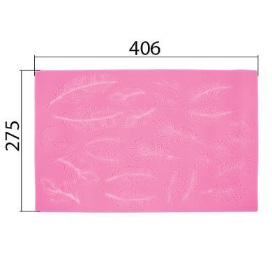 Силіконовий килимок №08, Мереживне пір'я, 27,5 x40,6 см, Fabrika Decoru