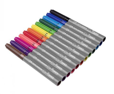 Набор разноцветных фломастеров JOVI DECOR TEXTIL 12 штук