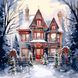 Картина по номерам Дом в зимнем лесу 40х40 см, Santi 4823091915758 фото 1 с 2