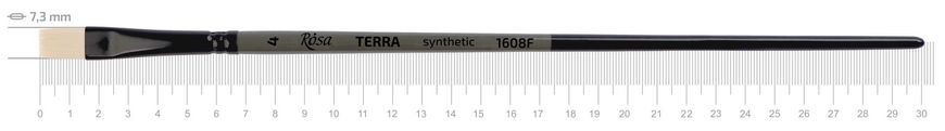 Пензель Terra 1608F, №4, cинтетика, плоский, довга ручка, Rosa