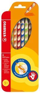 Набор детских цветных карандашей Easy Coloros, 6 цветов, для правшей, Stabilo