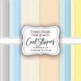 Набір паперу для скрапбукінгу Cool Stripes, 15x15 см, 200 г/м&sup2;, двосторонній, 10 аркушів, Fabrika Decoru