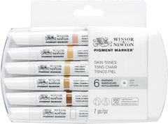 Набір двосторонніх маркерів, Pigment marker, Тілесні тони, 6 шт, W&N
