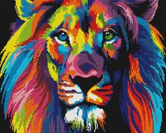 Алмазна мозаика Радужный лев, 40x50 см, Brushme