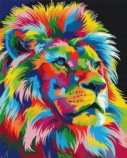 Картина по номерам Радужный король зверей, 40х50 см, Brushme