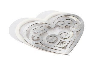 Заготовка для шейкера Сердце с вензелями, 11x9,4 см, серебряный, Fabrika Decoru