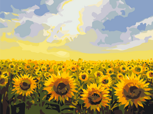 Картина за номерами Поле соняшників, 30x40 см, Brushme