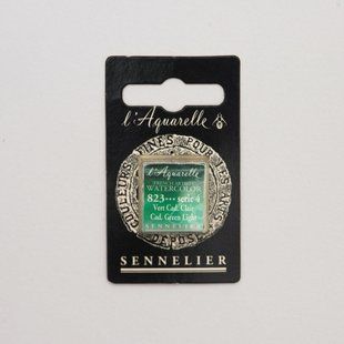 Акварельная краска Sennelier, полукювета, S4, светлый кадмий зелёный, Cadmium Green Light