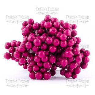 Набор ягод калины, лаковые, Малиновый, 20 штук, Fabrika Decoru