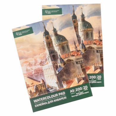 Альбом-склейка для акварели, А3, 29,7х42 см, 200г/м2, 20 листов, мелкое зерно, Rosa Studio