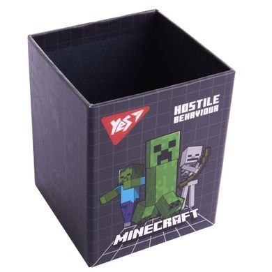 Стакан для письмового приладдя Minecraft, картон, сірий, Yes