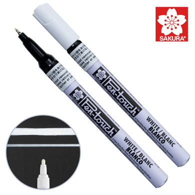 Маркер Pen-Touch Белый, тонкий (Extra Fine) 0,7 мм, Sakura